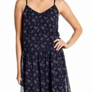 Vince Navy silk spaghetti strap ankle length dress